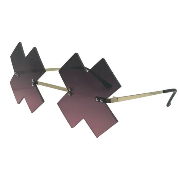 6193 | Purple X Novelty Sunglasses - Picture 3 of 5